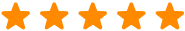 Five orange stars in a row representing a five-star rating or review.
